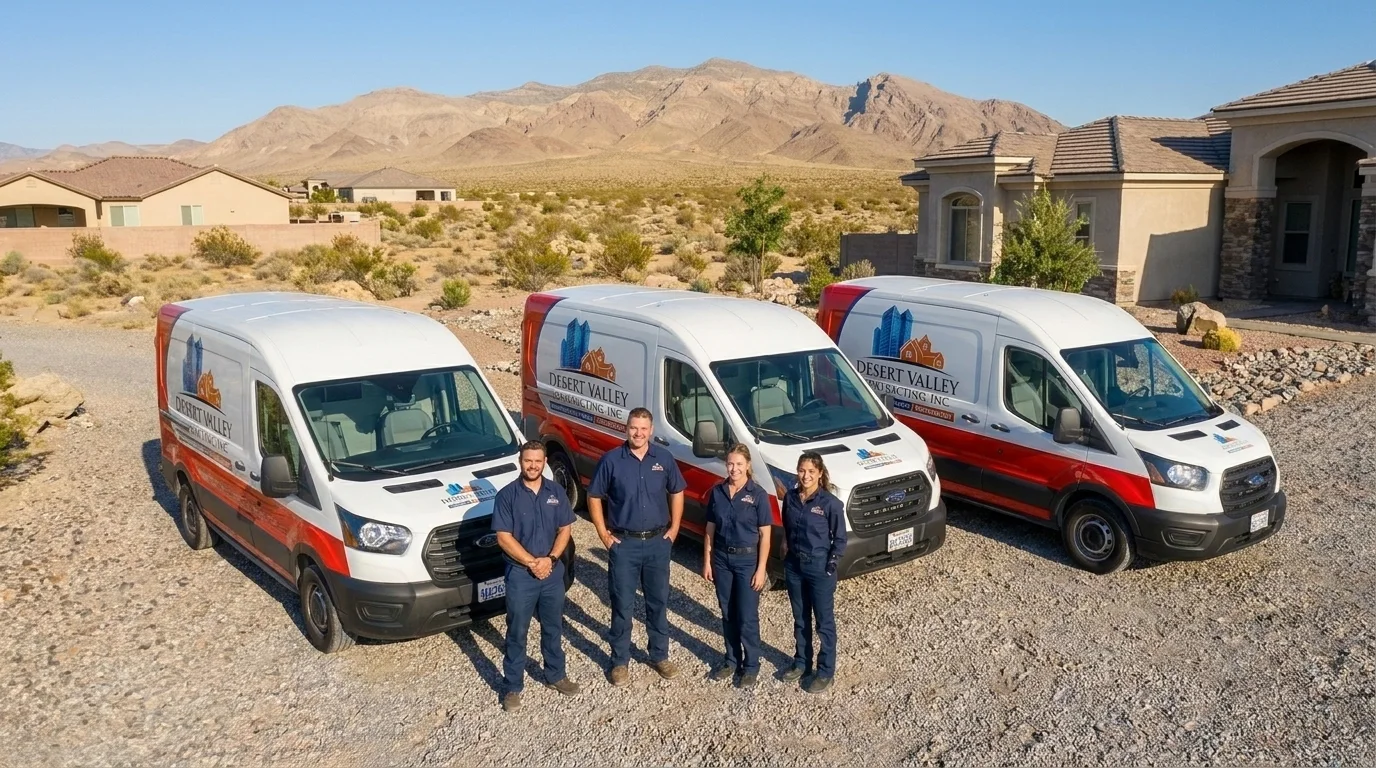 Desert Valley Contracting Inc  technician loading a branded service van